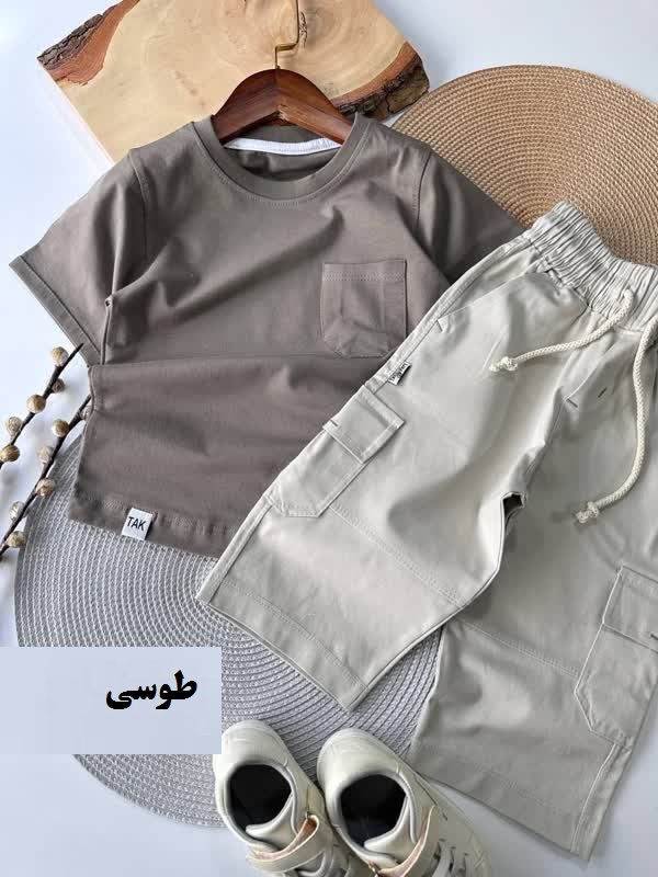 تیشرت شلوارک تک جیب