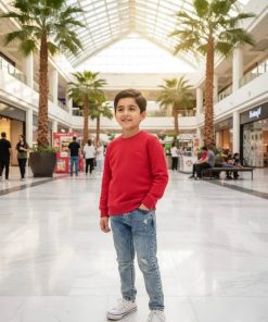بلوز پسرانه سلانیک گلدوزی سبیل رنگ قرمز - Image 3