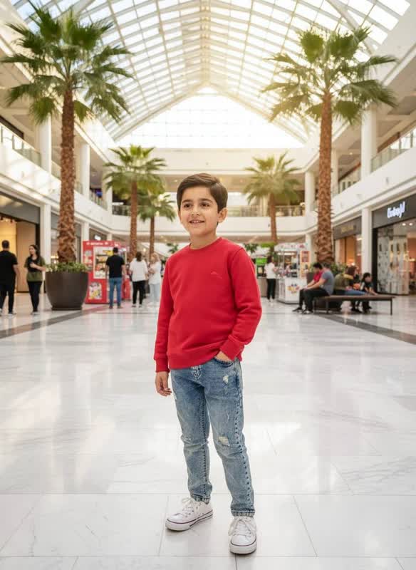 بلوز پسرانه سلانیک گلدوزی سبیل رنگ قرمز - Image 3
