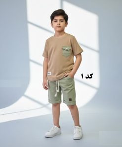 تیشرت شلوارک پسرانه بیسکویتی