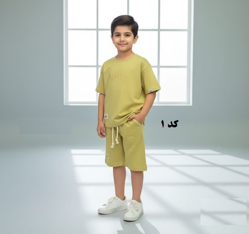 تیشرت شلوارک پسرانه ساده