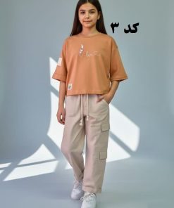 تیشرت شلوار گلدوزی پر | گروه رنگ 2 - Image 3