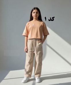 تیشرت شلوار گلدوزی پر