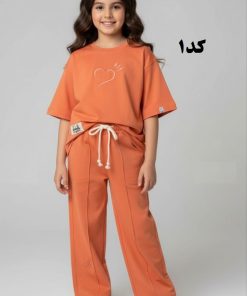 تیشرت شلوار دخترانه قلب و تاج