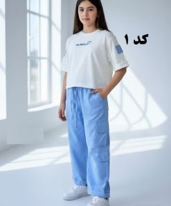 تیشرت شلوار دخترانه سفید