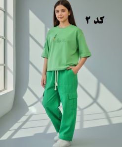 تیشرت شلوار گلدوزی پر